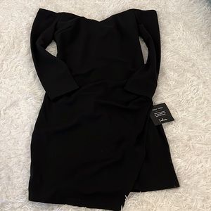 Lulus off the shoulder black homecoming dress size:Small
